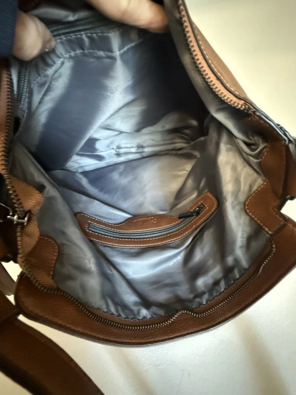 Realer Lg Faux Leather Bag Brn 14”Wx11”Hx5.5”D NO Crsbdy Strap Western Baby - Picture 2 of 16